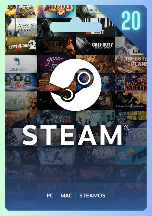 Steam Gift Wallet Kartica 20 €/$