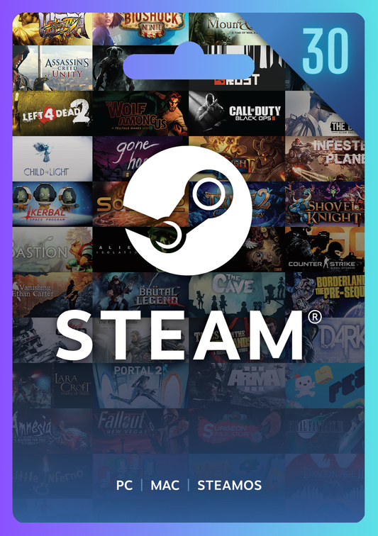 Steam Gift Wallet Kartica 30 €/$