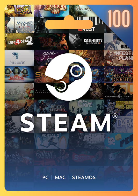 Steam Gift Wallet Kartica 100 €/$